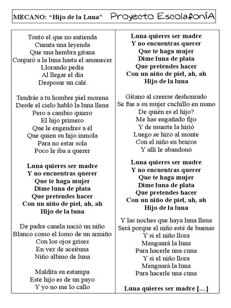 hijo de la luna lyrics